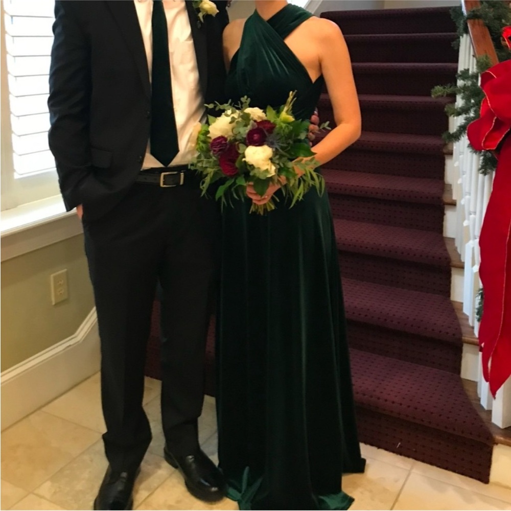 Revelry Teal Satin Convertible Dress